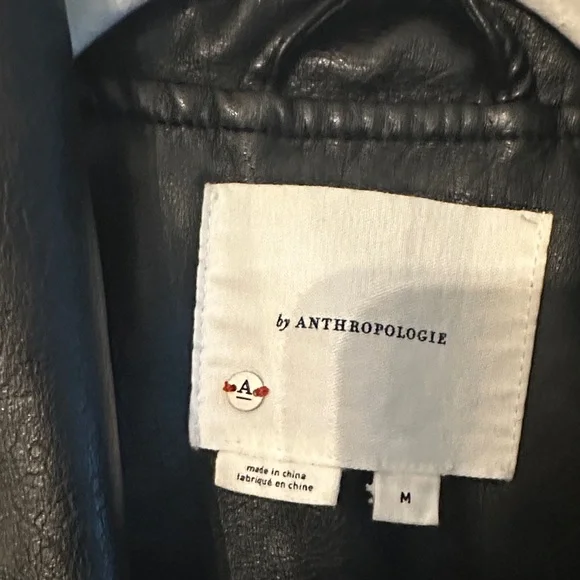 Anthropologie Sleek Black Leather Jacket - Picture 2 of 6